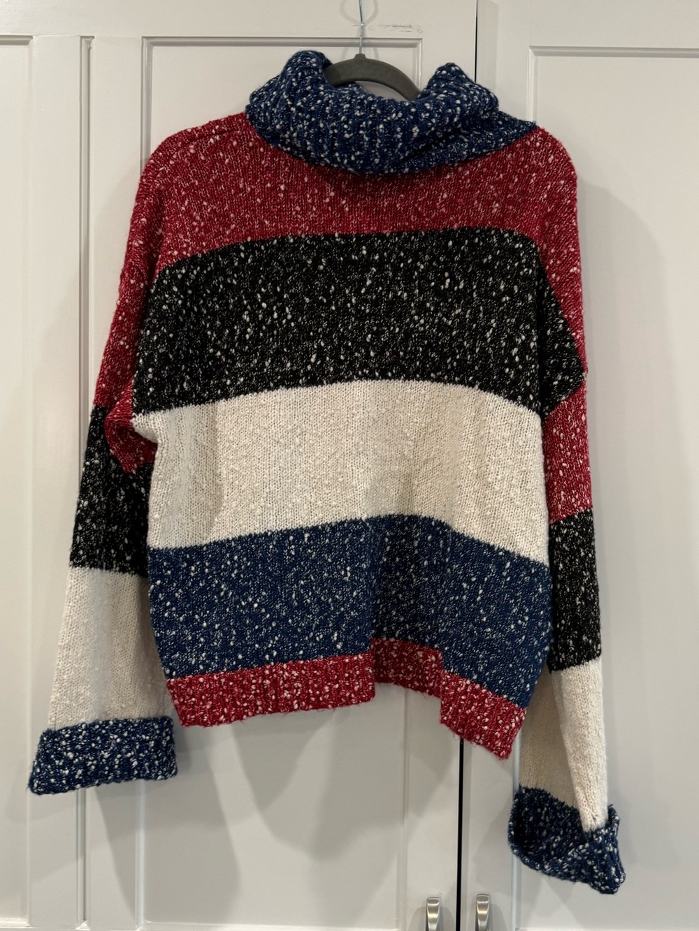 G.I.L.I. by QVC Multicolor Chunky Knit Cowl Neck Sweater